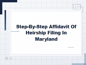 Maryland Affidavit of Heirship: Required Documents